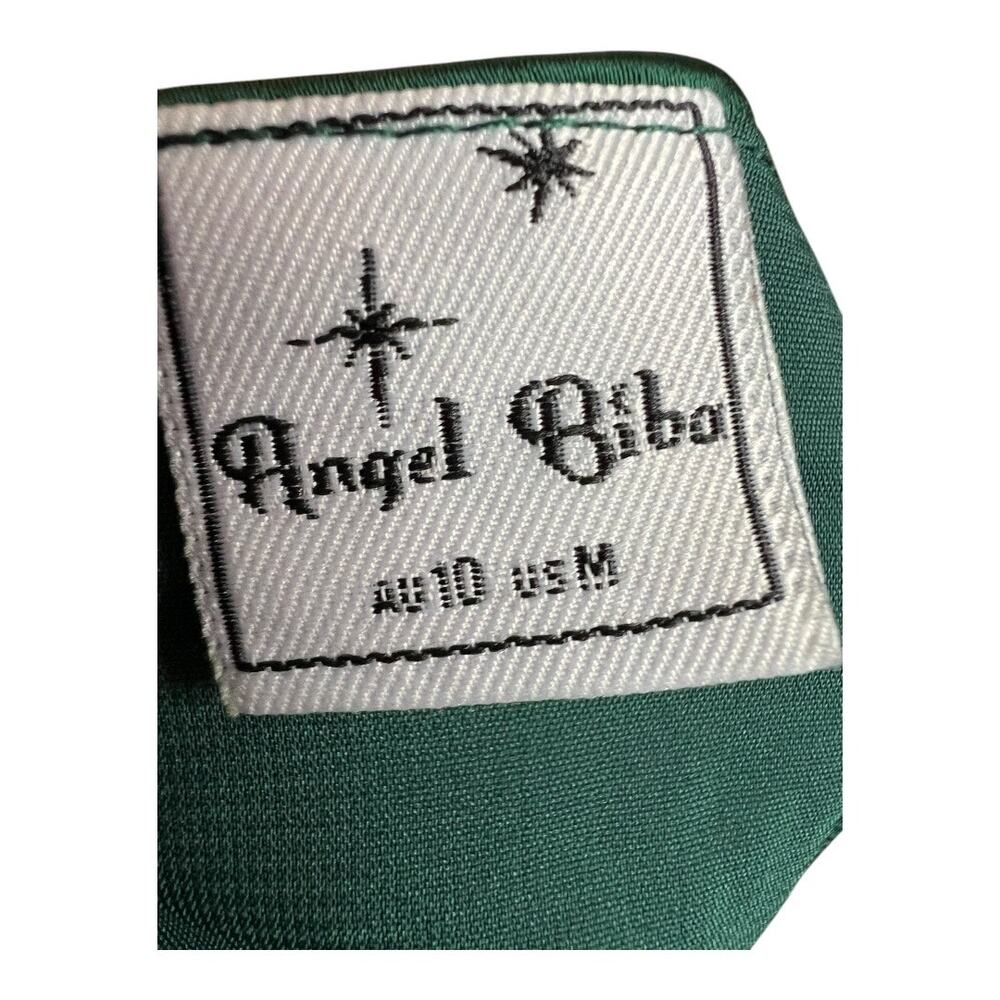 Angel Biba Sleeveless Cowl Neck Mini Dress Green Women's Size M Cocktail Parties - Picture 7 of 8